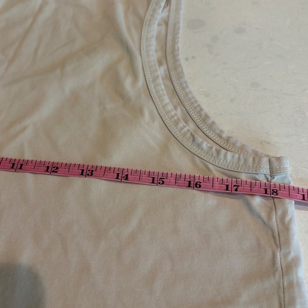Calvin Klein Tank Top Mens Beige CK Logo Patch Minimalist Streetwear Style - Picture 9 of 10
